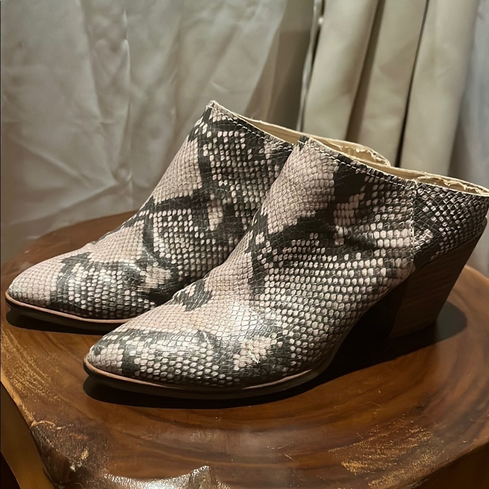 Snakeskin Patterned Ankle Boots